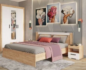 Тумба прикроватная Адель дуб крафт золотой/белый в Стрежевом - strezevoi.mebel24.online | фото 3