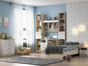 МАРТИНА Тумба прикроватная (Белый глянец/дуб сонома) в Стрежевом - strezevoi.mebel24.online | фото 3
