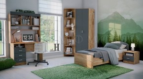 МАРТИНА Тумба прикроватная (Графит/Дуб крафт) в Стрежевом - strezevoi.mebel24.online | фото 2