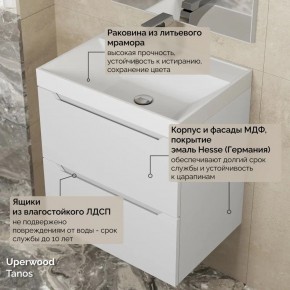 Тумба с раковиной Uperwood Tanos 50 см, подвесная, белая матовая в Стрежевом - strezevoi.mebel24.online | фото 6