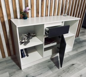Тумба ТВ малая Парус (Белый/Графит) в Стрежевом - strezevoi.mebel24.online | фото 2