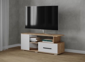 Тумба ТВ Парус-4 Дуб крафт золотой/Белый в Стрежевом - strezevoi.mebel24.online | фото
