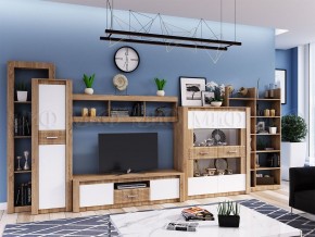 ТЕРРА Тумба Тв (Белый глянец/дуб сонома) в Стрежевом - strezevoi.mebel24.online | фото 2