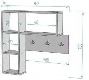 Вешалка настенная для одежды V28 в Стрежевом - strezevoi.mebel24.online | фото 2