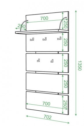 Вешалка настенная Домино нельсон СТ-50 в Стрежевом - strezevoi.mebel24.online | фото 2